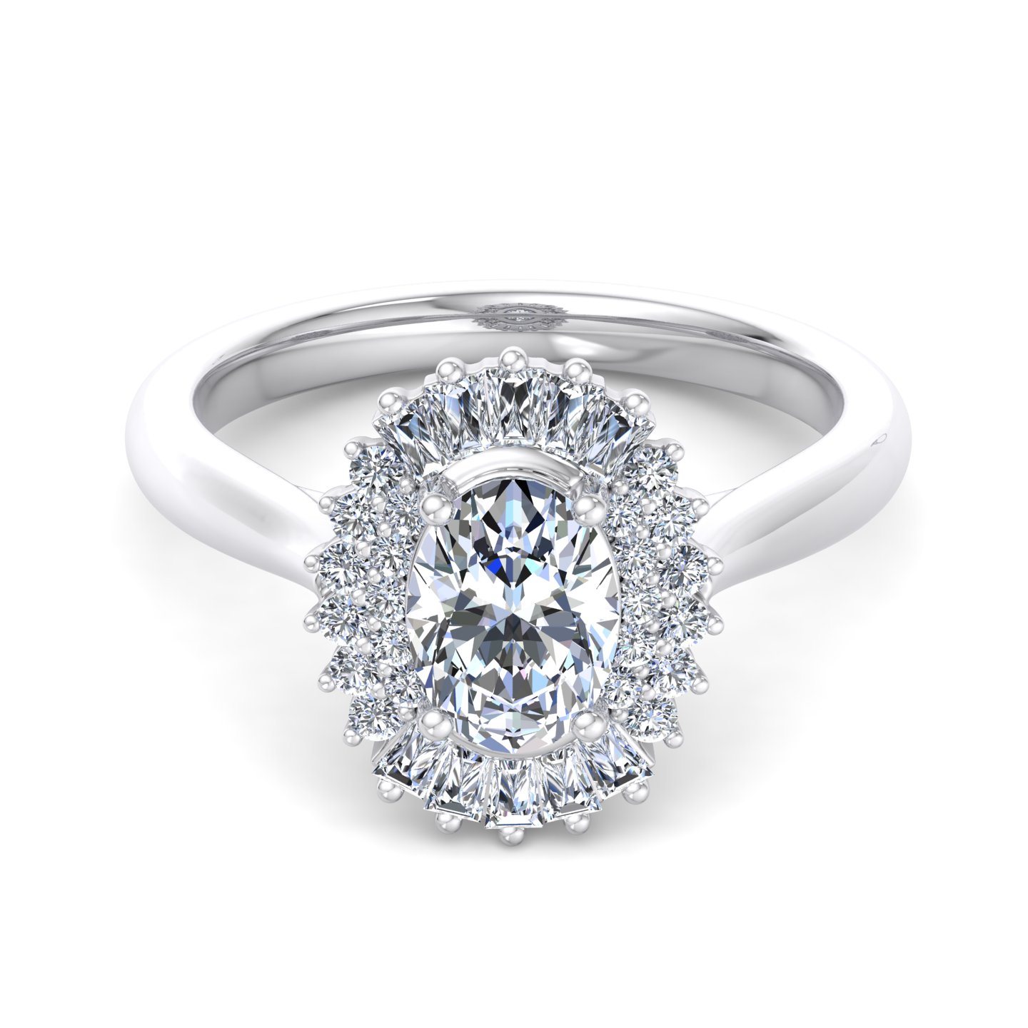 Aniyah Ballerina Style Halo Engagement Ring